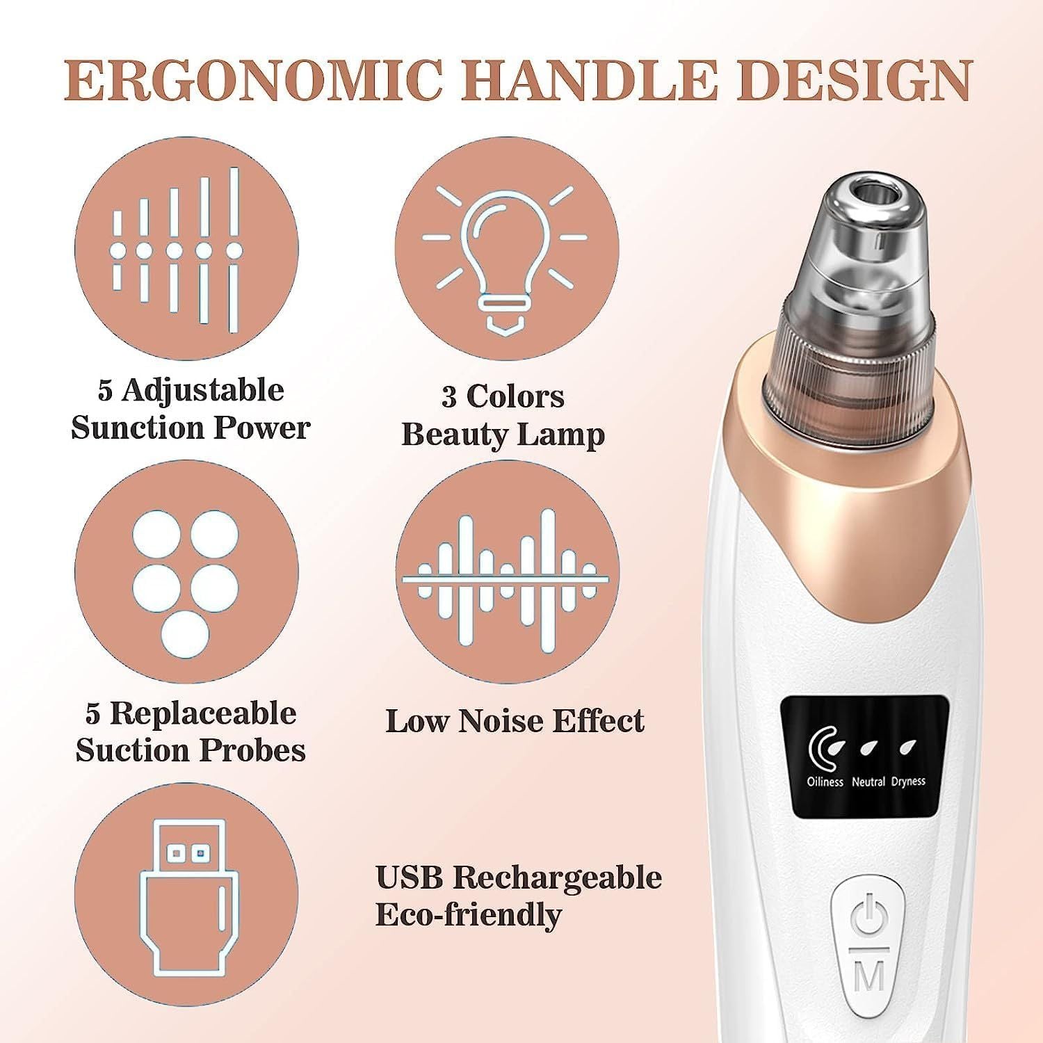 5 in 1 Blackhead Remover machine Pore Vacuum- Electric Facial Pore Cleaner Acne WhiteHead, blackhead vacuum machine , dust remover, dirt remover, Pimp - Oshi.pk - Buy & Sell Online