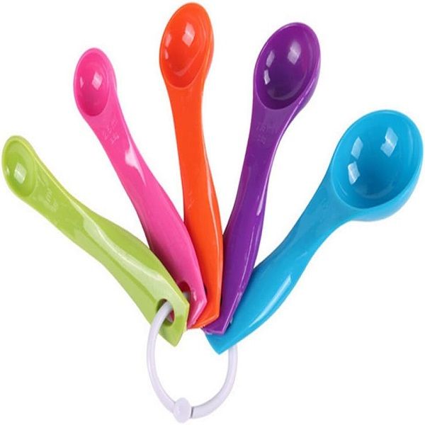5 in 1 Colorful Plastic Tea Flour Coffee Measuring Spoons - Oshi.pk - Buy & Sell Online