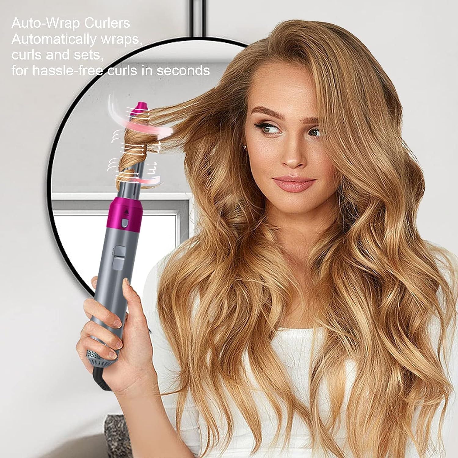 5 in 1 Hair Styler, Blow Dryer Brush, Hair Dryer Brush Negative Ionic Electric, Hair Wrap Hair Styler Detachable Brush Heads Comb for Straightening - Oshi.pk - Buy & Sell Online