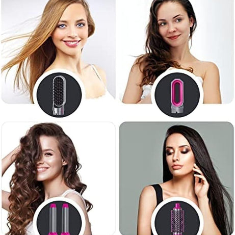 5 in 1 Hair Styler, Blow Dryer Brush, Hair Dryer Brush Negative Ionic Electric, Hair Wrap Hair Styler Detachable Brush Heads Comb for Straightening - Oshi.pk - Buy & Sell Online