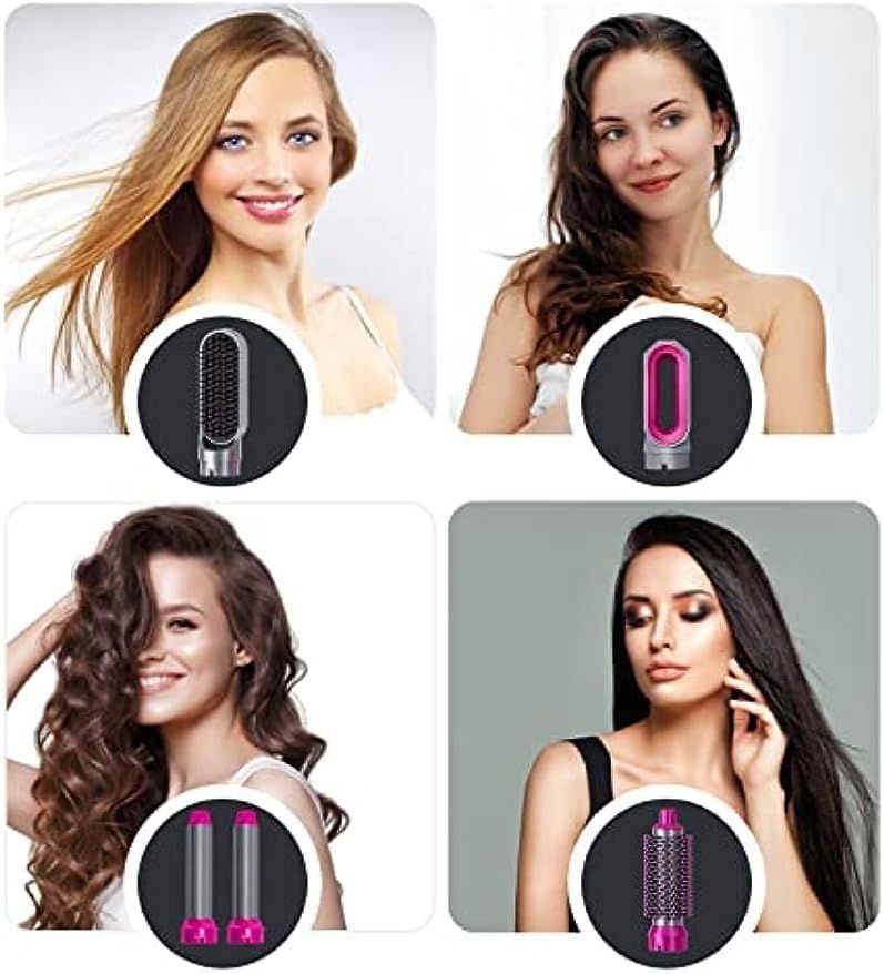 5 in 1 Hair Styler, Blow Dryer Brush, Hair Dryer Brush Negative Ionic Electric, Hair Wrap Hair Styler Detachable Brush Heads Comb for Straightening - Oshi.pk - Buy & Sell Online