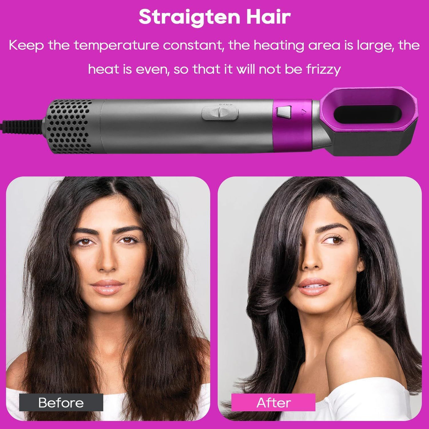 5 in 1 Hair Styler, Blow Dryer Brush, Hair Dryer Brush Negative Ionic Electric, Hair Wrap Hair Styler Detachable Brush Heads Comb for Straightening - Oshi.pk - Buy & Sell Online