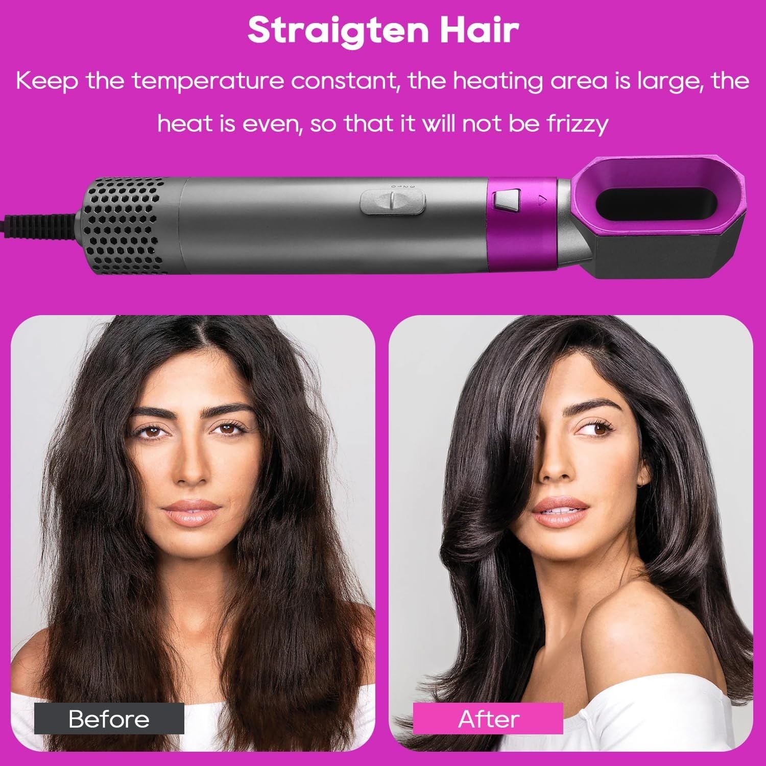 5 in 1 Hair Styler, Blow Dryer Brush, Hair Dryer Brush Negative Ionic Electric, Hair Wrap Hair Styler Detachable Brush Heads Comb for Straightening - Oshi.pk - Buy & Sell Online