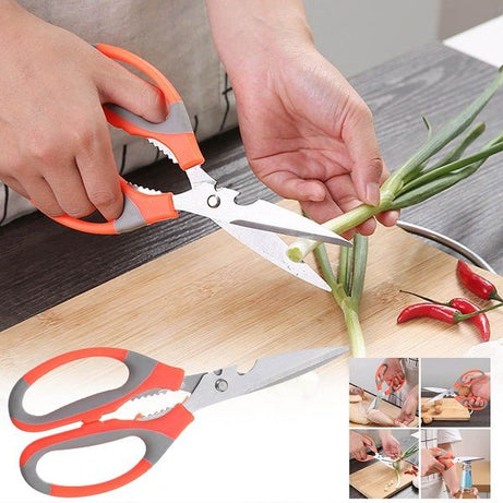 5 in 1 Kitchen Shears Household Barbecue Scissors Poultry Shears Food Cooking Scissors All Purpose Stainless Steel Utility Scissors - Oshi.pk - Buy & Sell Online