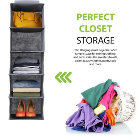 5-Layer Foldable Retractable Wardrobe Closet Clothes Hanging Organizer - Oshi.pk - Buy & Sell Online