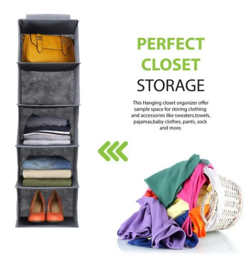 5-Layer Foldable Retractable Wardrobe Closet Clothes Hanging Organizer - Oshi.pk - Buy & Sell Online