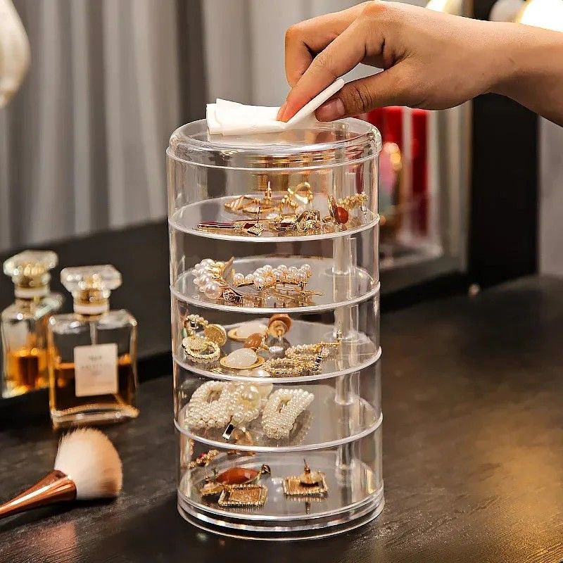 5 Layer Transparent Rotating Jewelry Box - Oshi.pk - Buy & Sell Online