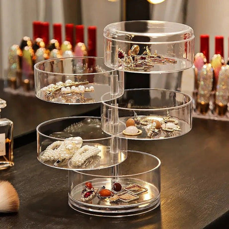 5 Layer Transparent Rotating Jewelry Box - Oshi.pk - Buy & Sell Online