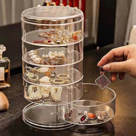 5 Layer Transparent Rotating Jewelry Box - Oshi.pk - Buy & Sell Online