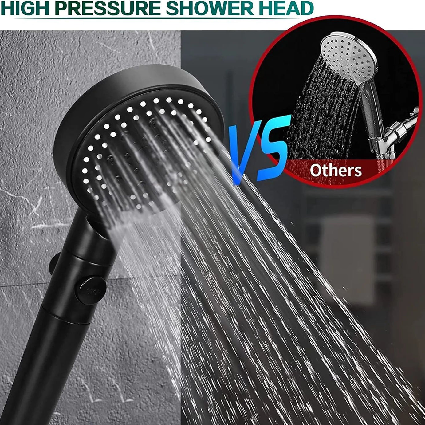 5 Modes Adjustable Shower Head High Pressure Water Saving Shower One-Key Stop Water Massage Shower Head For Bathroom Accessories - Oshi.pk - Buy & Sell Online