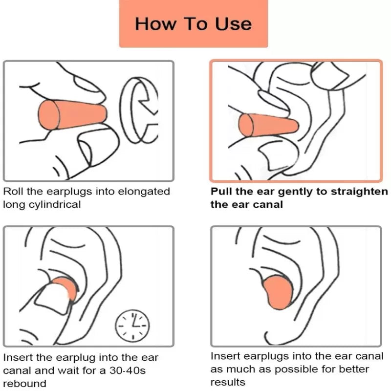 5 Pairs Foam Ear Plug Relax Sleep Ear Plug Reusable Anti Noise Reduction Soft Earplugs For Sleeping Ear Protection For Airplane Travel Work & Sleep - Oshi.pk - Buy & Sell Online
