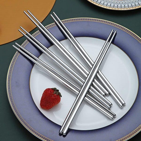 5 Pairs Reusable Chopsticks Stainless Steel Metal - Oshi.pk - Buy & Sell Online