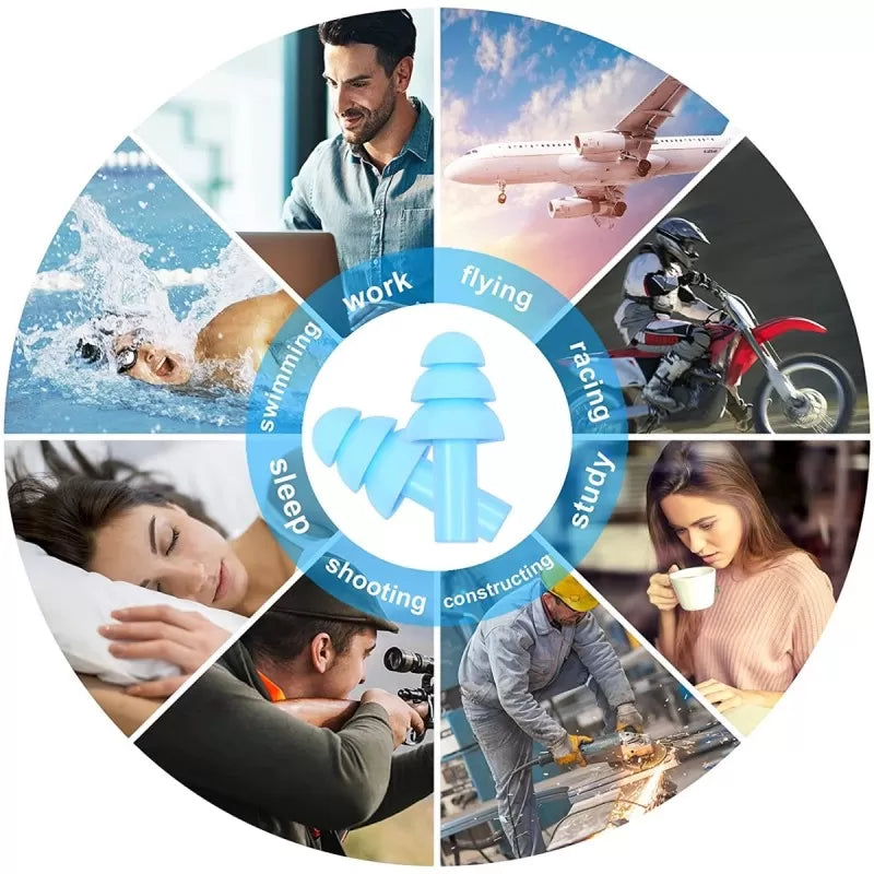 5 Pairs Tree Shaped Silicone Earplugs Relax Sleep Ear Plug Reusable Swimming Noise Reduction Earplugs For Sleeping Hearing Ear Protection For Airplane - Oshi.pk - Buy & Sell Online