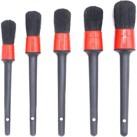 5 Pcs Premium Natural Boar Hair Detail Brush Set Automotive Detailing Brushes for Cleaning - Oshi.pk - Buy & Sell Online