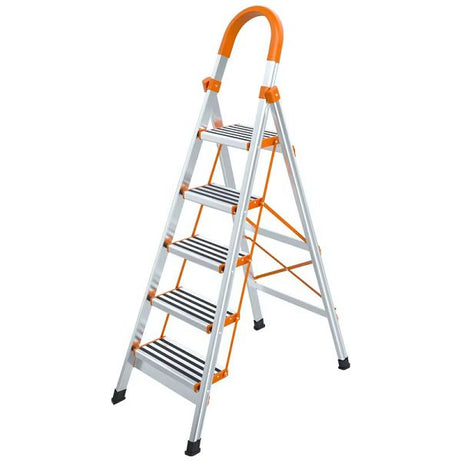 5 Step Aluminium Folding Ladder Stool Stepladders - Oshi.pk - Buy & Sell Online
