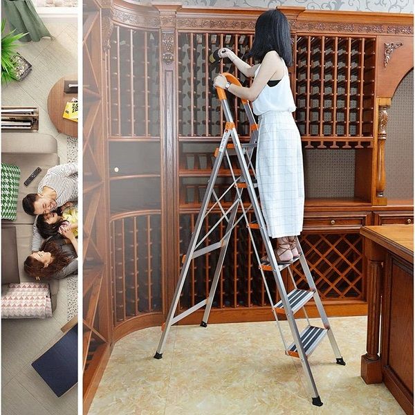 5 Step Aluminium Folding Ladder Stool Stepladders - Oshi.pk - Buy & Sell Online