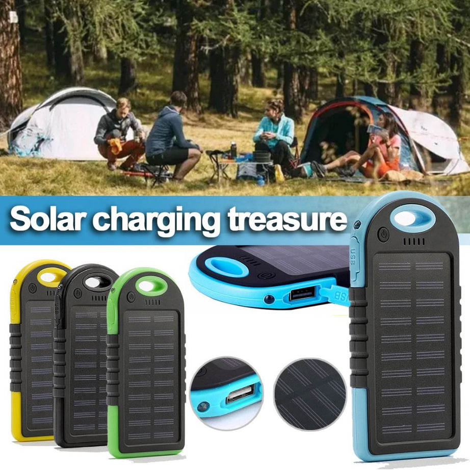 5000mAh Polymer Battery Solar Power Bank Waterproof Solar Camping Portable Mobile Phone Charging Station - Oshi.pk - Buy & Sell Online