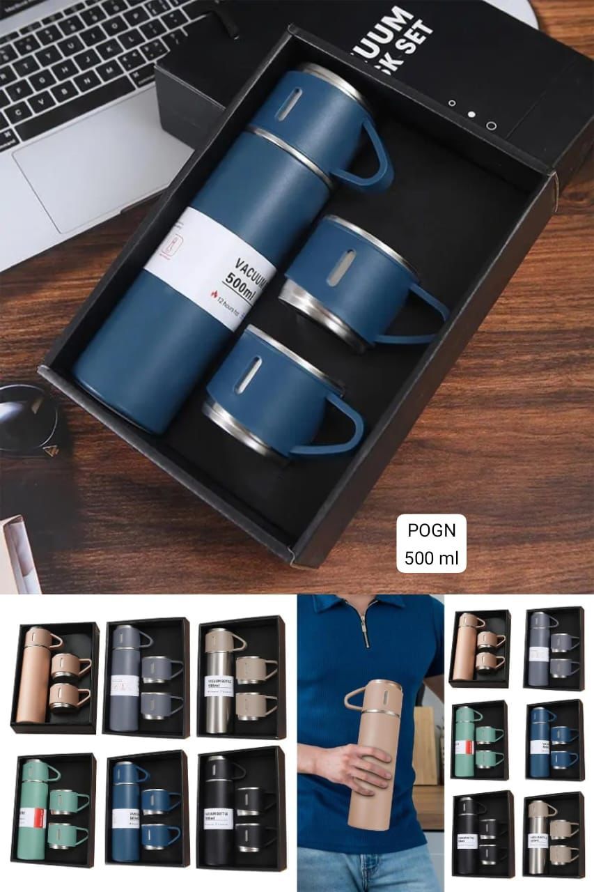 500Ml Bullet Thermos Bottle Set Double-Layer Stainless Steel Vacuum Flask Travel Water Bottle Business Tea Cup - Oshi.pk - Buy & Sell Online