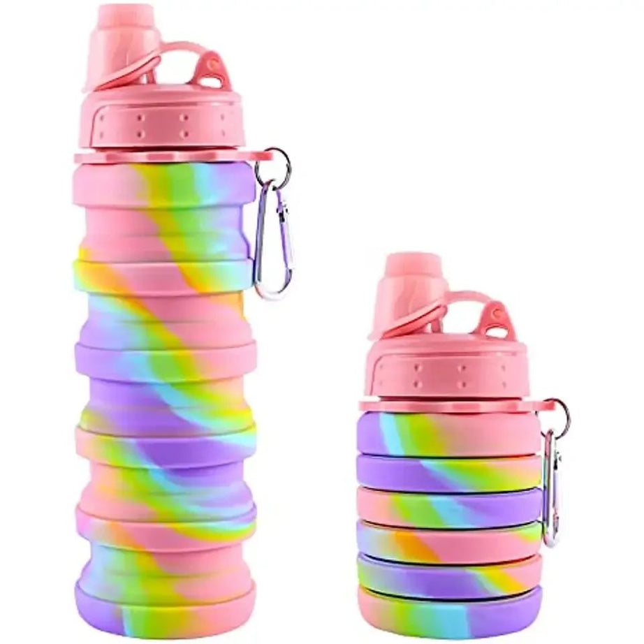 500ml Creative Silicone Folding Water Cup Outdoor Portable Water Bottle Cycling Sports Large Capacity Portable Water Bottle - Oshi.pk - Buy & Sell Online
