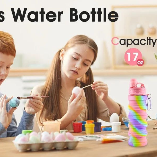 500ml Creative Silicone Folding Water Cup Outdoor Portable Water Bottle Cycling Sports Large Capacity Portable Water Bottle - Oshi.pk - Buy & Sell Online