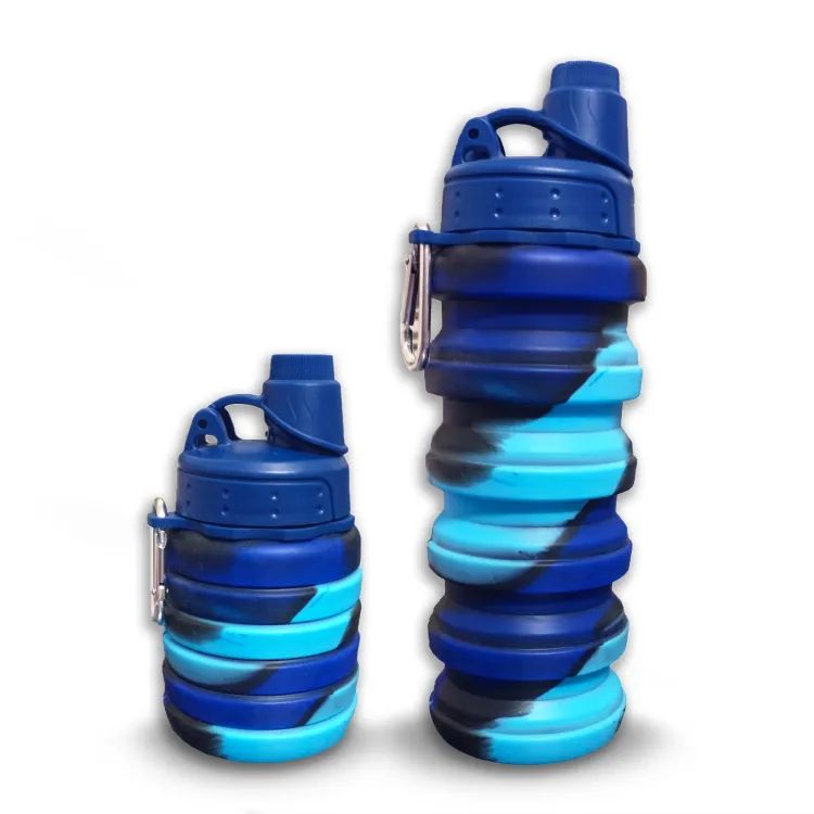 500ml Creative Silicone Folding Water Cup Outdoor Portable Water Bottle Cycling Sports Large Capacity Portable Water Bottle - Oshi.pk - Buy & Sell Online