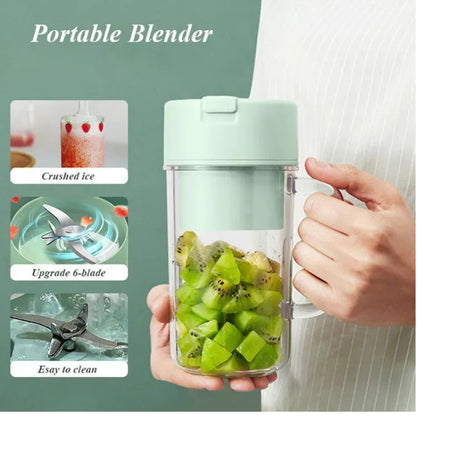 500ml Portable Juicer With Straw USB Electric Stainless Steel Fruit Juicer Cup Extractor Blender Juice Maker Machine For Kitchen - Oshi.pk - Buy & Sell Online