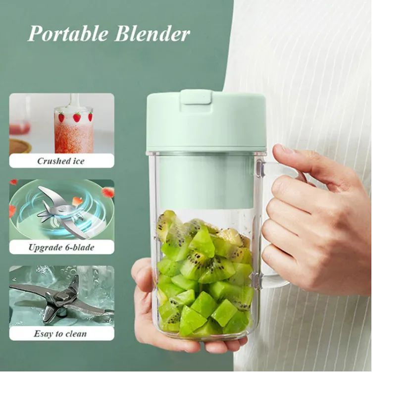 500ml Portable Juicer With Straw USB Electric Stainless Steel Fruit Juicer Cup Extractor Blender Juice Maker Machine For Kitchen - Oshi.pk - Buy & Sell Online