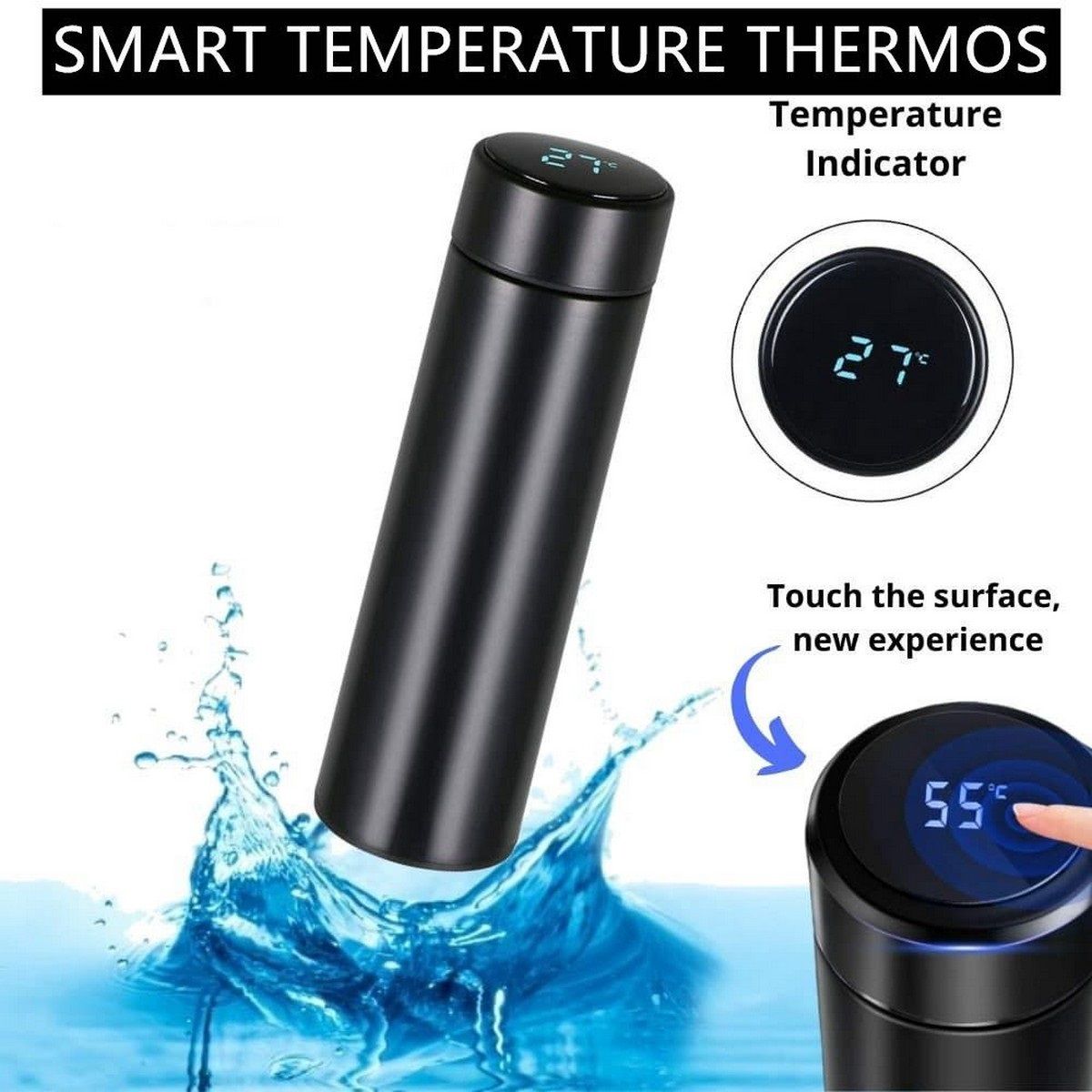 500ML Smart Thermos Water Bottle Led Digital Temperature Display Stainless Steel Coffee Thermal Mugs Intelligent Insulation Cups - Oshi.pk - Buy & Sell Online