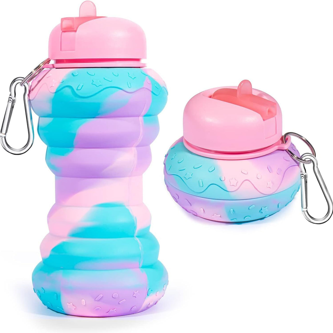 550ml Water Bottle Leak Proof Twist Cap BPA Free Silicone Foldable Water Bottle Portable Sports Cups with Flip Spout for Gym Camping Sports Lightweigh - Oshi.pk - Buy & Sell Online