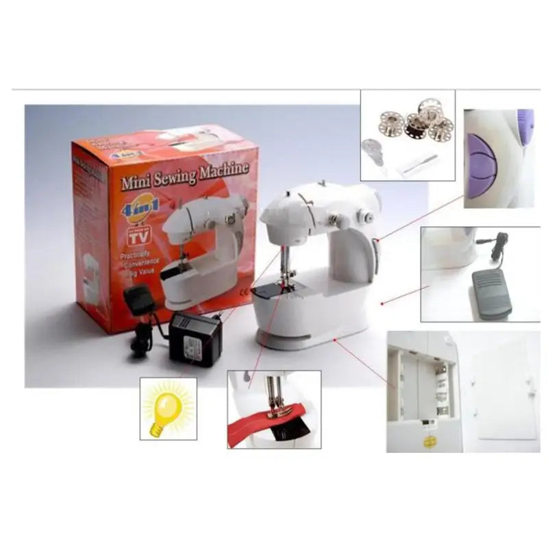 Mini Sewing Machine Portable 4 In 1 With Adapter & Pedal(GM) - Oshi.pk - Buy & Sell Online
