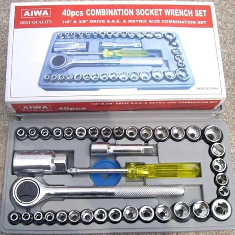 Pack of 3 Tool Kits: Aiwa 40 Pcs Wrench Toll Kit + 45 In 1 Professional Hardware Tools + 2 Snap n Grip Tools - Oshi.pk - Buy & Sell Online
