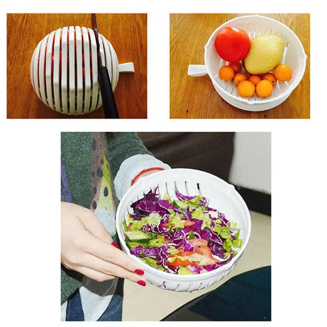 60 Second Salad Maker Cutter Bowl Salad Cutter Chopper - Healthy, Fresh Salads Made Easy! - Oshi.pk - Buy & Sell Online