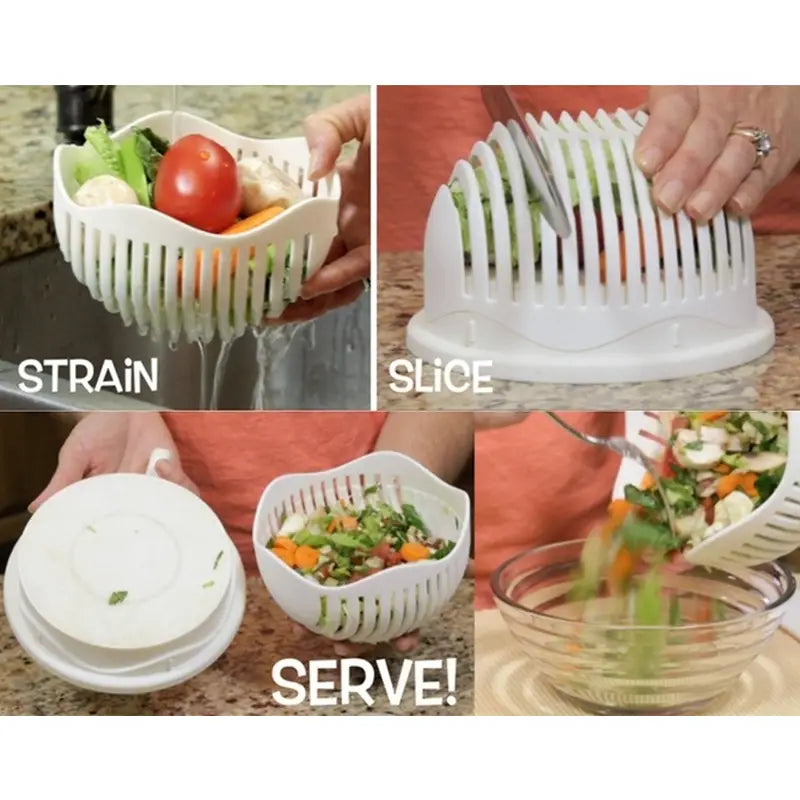 60 Second Salad Maker Cutter Bowl Salad Cutter Chopper - Healthy, Fresh Salads Made Easy! - Oshi.pk - Buy & Sell Online