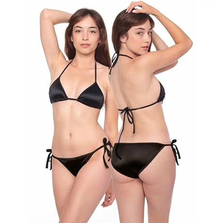 Black Satin Robe Black Bikini Set - Oshi.pk - Buy & Sell Online