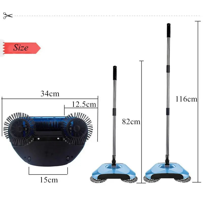 Sweep Drag All - In - One No Electricity Spin Broom Vacuum Cleaner 360 Sweep The Floor Machine - Oshi.pk - Buy & Sell Online