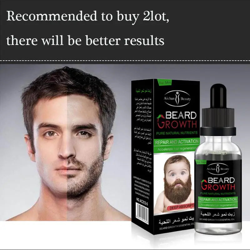 Hair & Beard Growth Essential Oil Enhance Facial Whiskers Nutrition Moustache - Oshi.pk - Buy & Sell Online