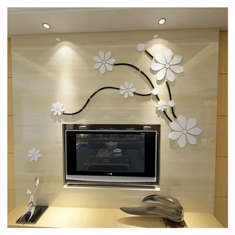 Cherry Blossoms Corner DIY 3D 2mm Acrylic Wall Art (48x60 inches)