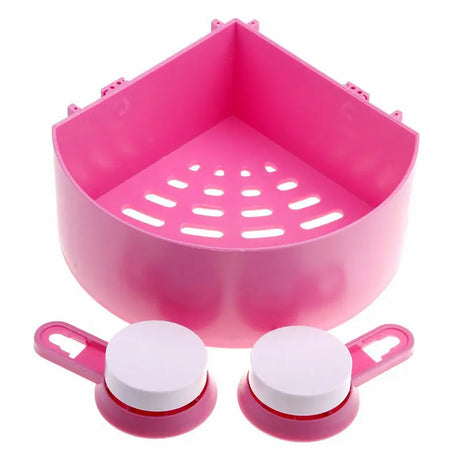 New Lovely Bathroom Corner Storage Rack Organizer Shower Wall Shelf with Suction Cup - Oshi.pk - Buy & Sell Online