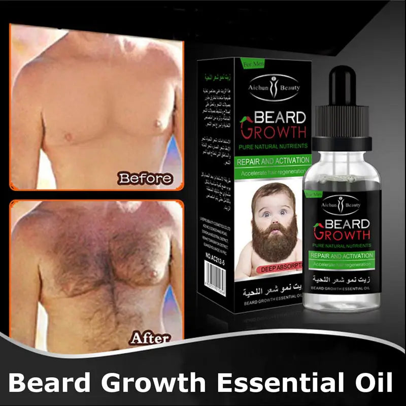 Hair & Beard Growth Essential Oil Enhance Facial Whiskers Nutrition Moustache (Pack of 2) - Oshi.pk - Buy & Sell Online