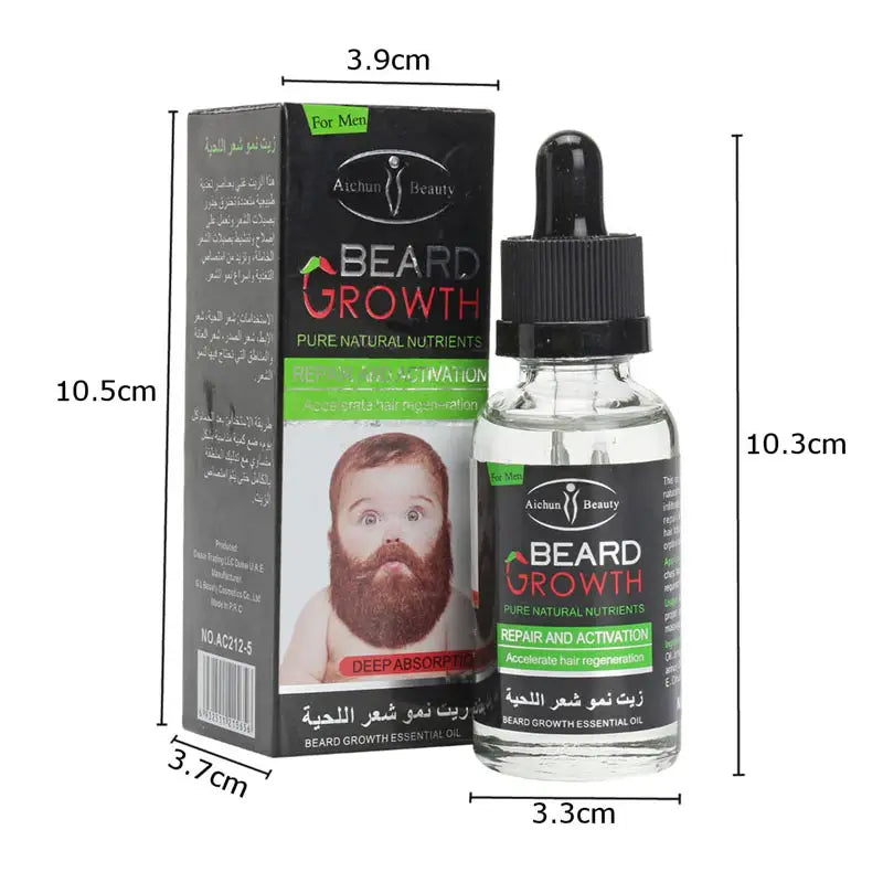 Hair & Beard Growth Essential Oil Enhance Facial Whiskers Nutrition Moustache (Pack of 2) - Oshi.pk - Buy & Sell Online