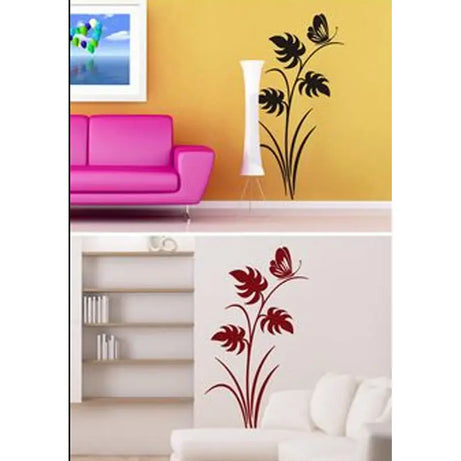 Floral Tendril Leaves Floral Deco Butterflies DIY 3D 2mm Acrylic Wall Art (48*24 inches) - Oshi.pk - Buy & Sell Online