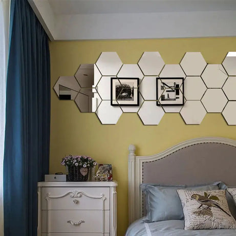 Hexagonal 3D Mirror DIY 2mm Acrylic Wall Art (36*36 Inches) - Oshi.pk - Buy & Sell Online