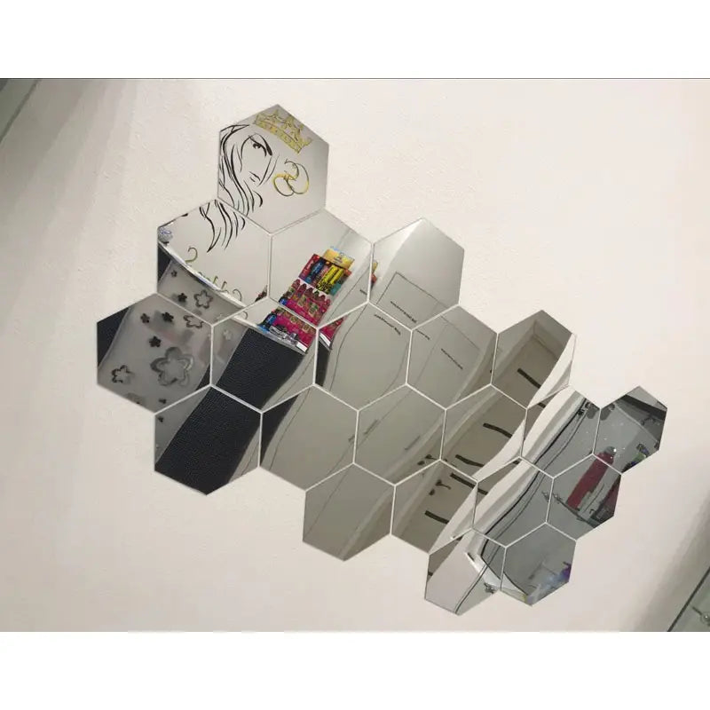 Hexagonal 3D Mirror DIY 2mm Acrylic Wall Art (36*36 Inches) - Oshi.pk - Buy & Sell Online