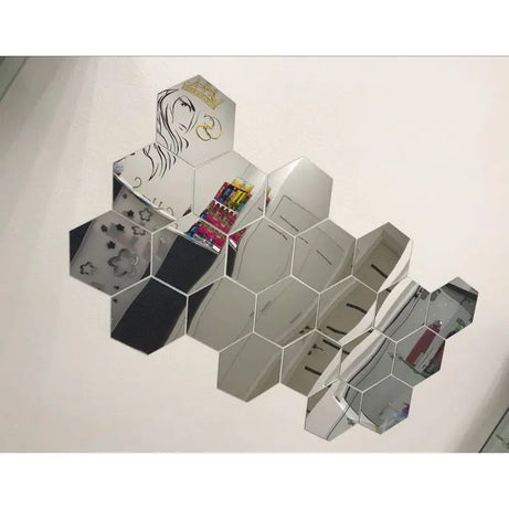 Hexagonal 3D Mirror DIY 2mm Acrylic Wall Art (36*36 Inches) - Oshi.pk - Buy & Sell Online