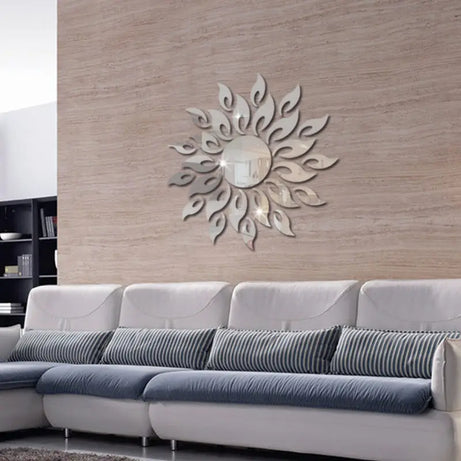 Luxury 3D Sunflower Home Decor Bell Cool Mirrors DIY 2mm Acrylic Wall Art (30*30 Inches) - Oshi.pk - Buy & Sell Online