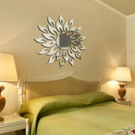 Luxury 3D Sunflower Home Decor Bell Cool Mirrors DIY 2mm Acrylic Wall Art (30*30 Inches) - Oshi.pk - Buy & Sell Online