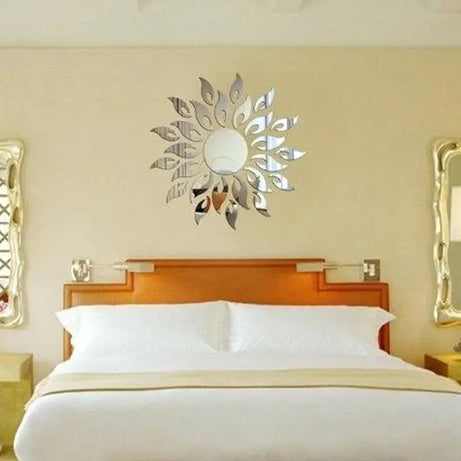 Luxury 3D Sunflower Home Decor Bell Cool Mirrors DIY 2mm Acrylic Wall Art (30*30 Inches) - Oshi.pk - Buy & Sell Online