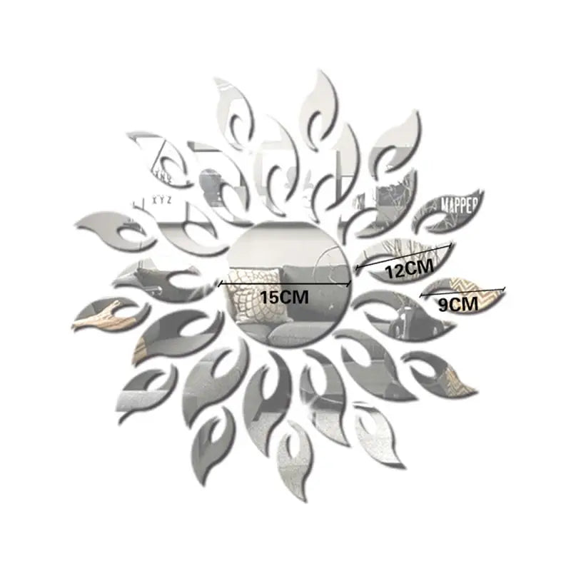Luxury 3D Sunflower Home Decor Bell Cool Mirrors DIY 2mm Acrylic Wall Art (30*30 Inches) - Oshi.pk - Buy & Sell Online