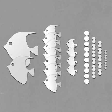 New Beautiful Design 3D DIY Acrylic Silver Mirror Sea Fish Bubble Wall Sticker Home Decal Decor Art (48*36 Inches) - Oshi.pk - Buy & Sell Online