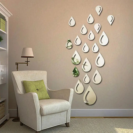 3D water drop diy shape mirror DIY 2mm Acrylic Wall Art (48*24 Inches) - Oshi.pk - Buy & Sell Online